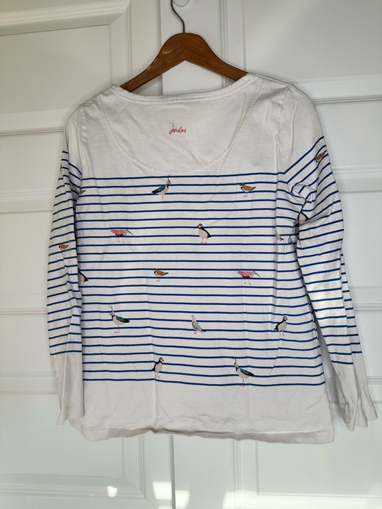Joules Harbour Print Bird Stripe Long Sleeve Jersey Top - EUC - Picture 4 of 7